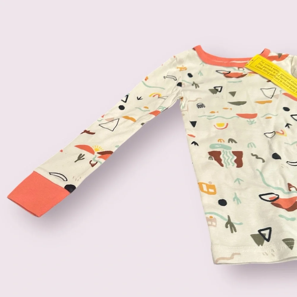 New With Partial Tag Toddler Cat & Jack Coral and Cream Southwest Theme Pajamas